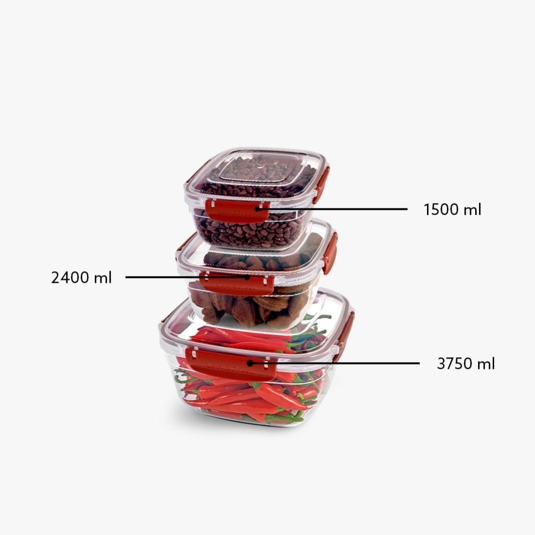 Squared 3-Piece Plastic Cans Set