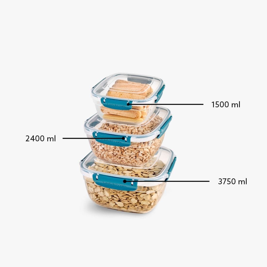 Squared 3-Piece Plastic Cans Set