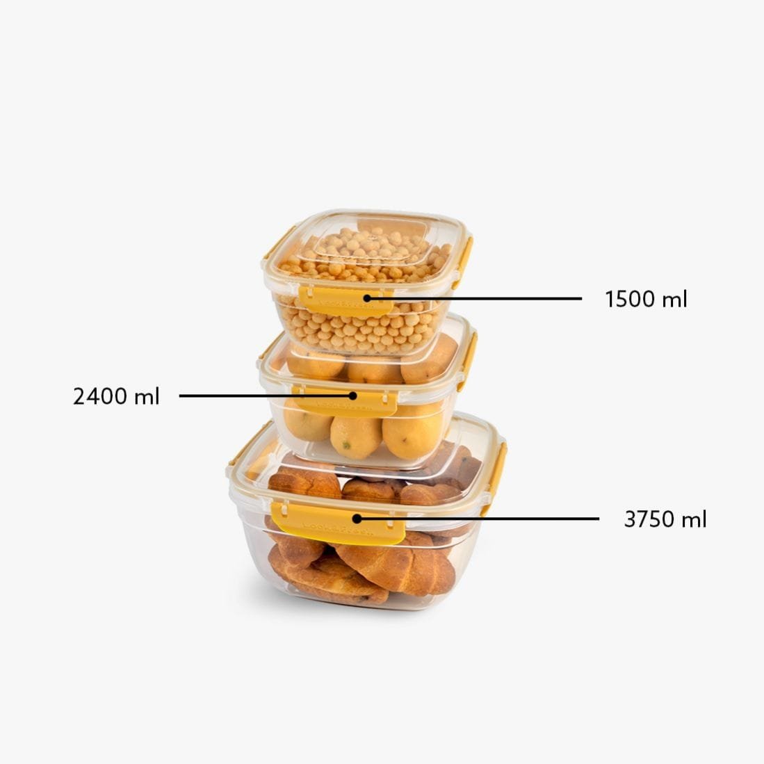 Squared 3-Piece Plastic Cans Set