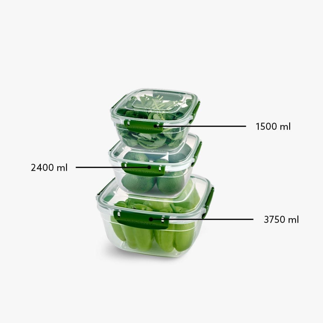 Squared 3-Piece Plastic Cans Set