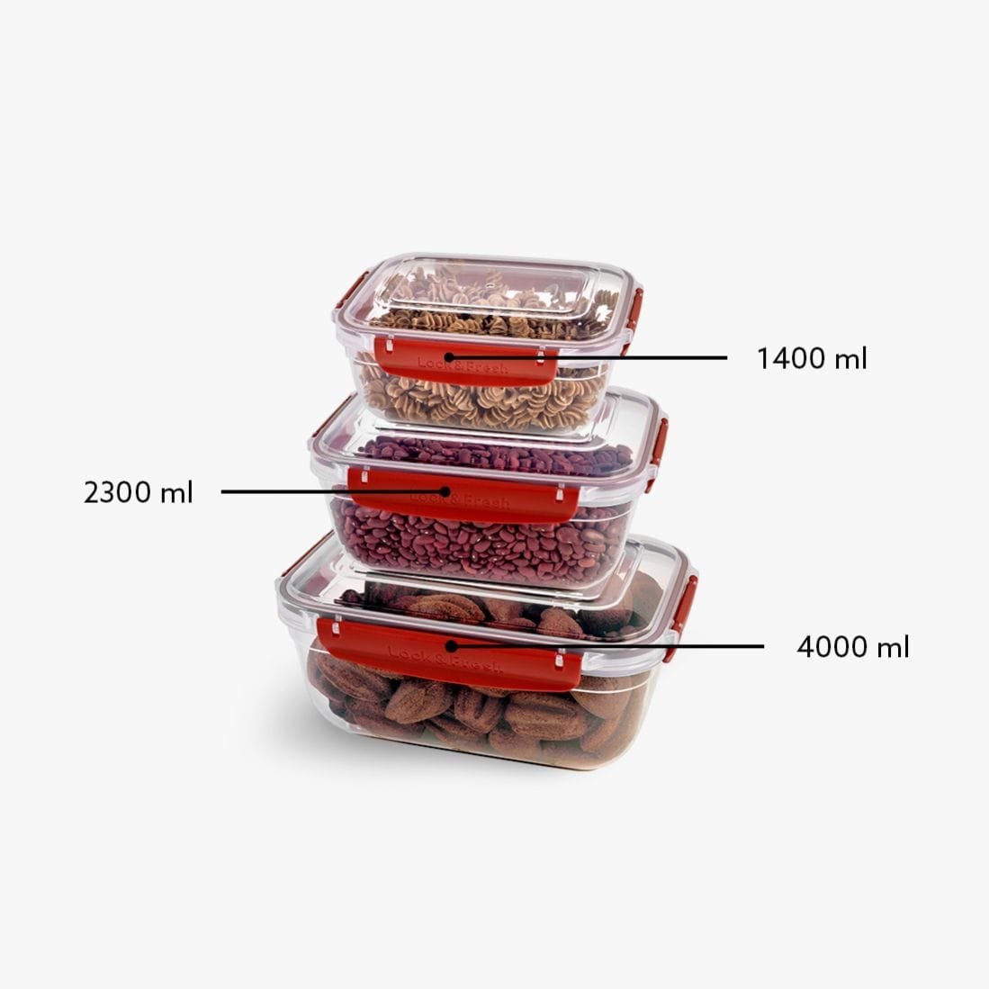 Rectangular 3-Piece Plastic Cans Set