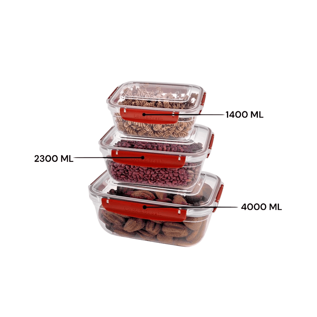 Rectangular 3-Piece Plastic Cans Set