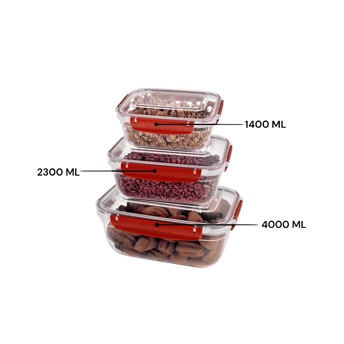 Rectangular 3-Piece Plastic Cans Set