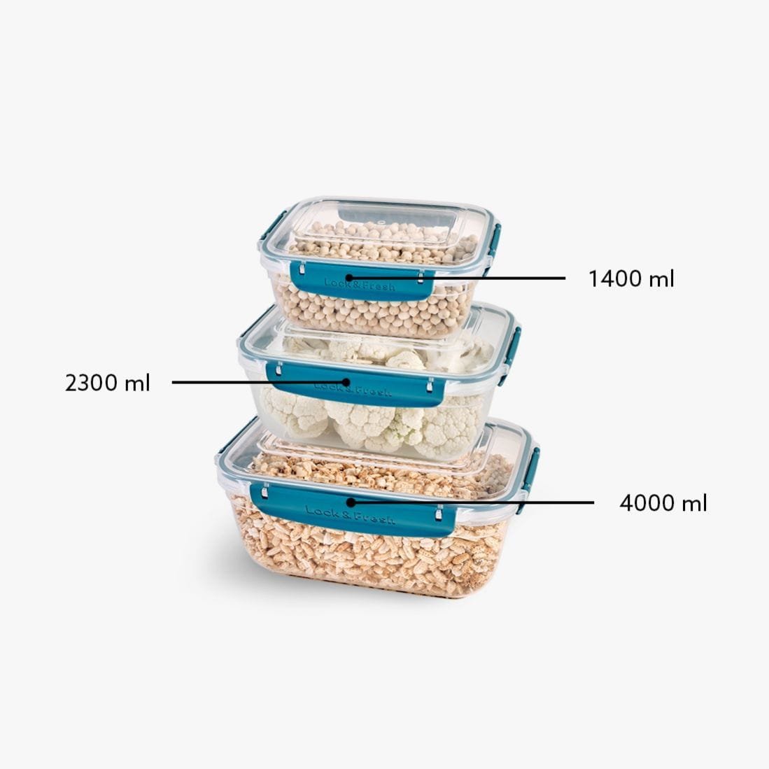Rectangular 3-Piece Plastic Cans Set