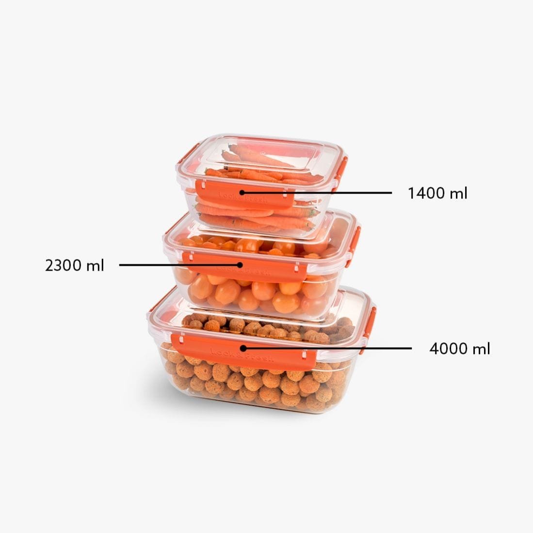 Rectangular 3-Piece Plastic Cans Set