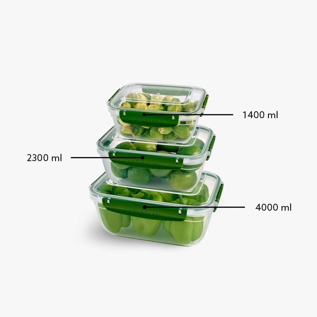 Rectangular 3-Piece Plastic Cans Set