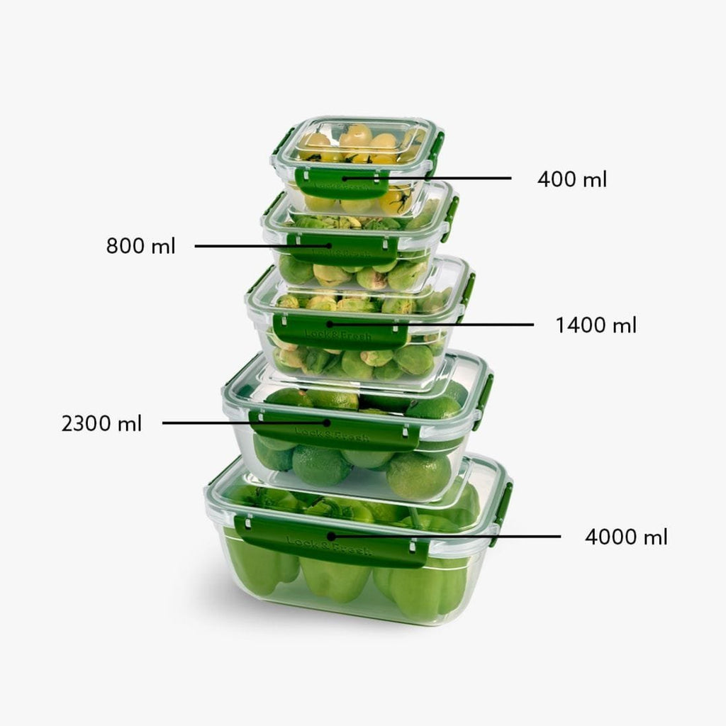 Rectangular 5-Piece Plastic Container Set