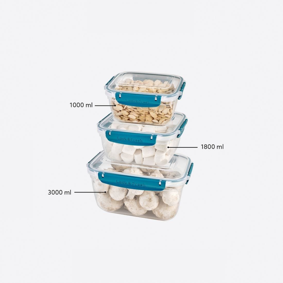 Rectangular 3-Piece Plastic Cans Set