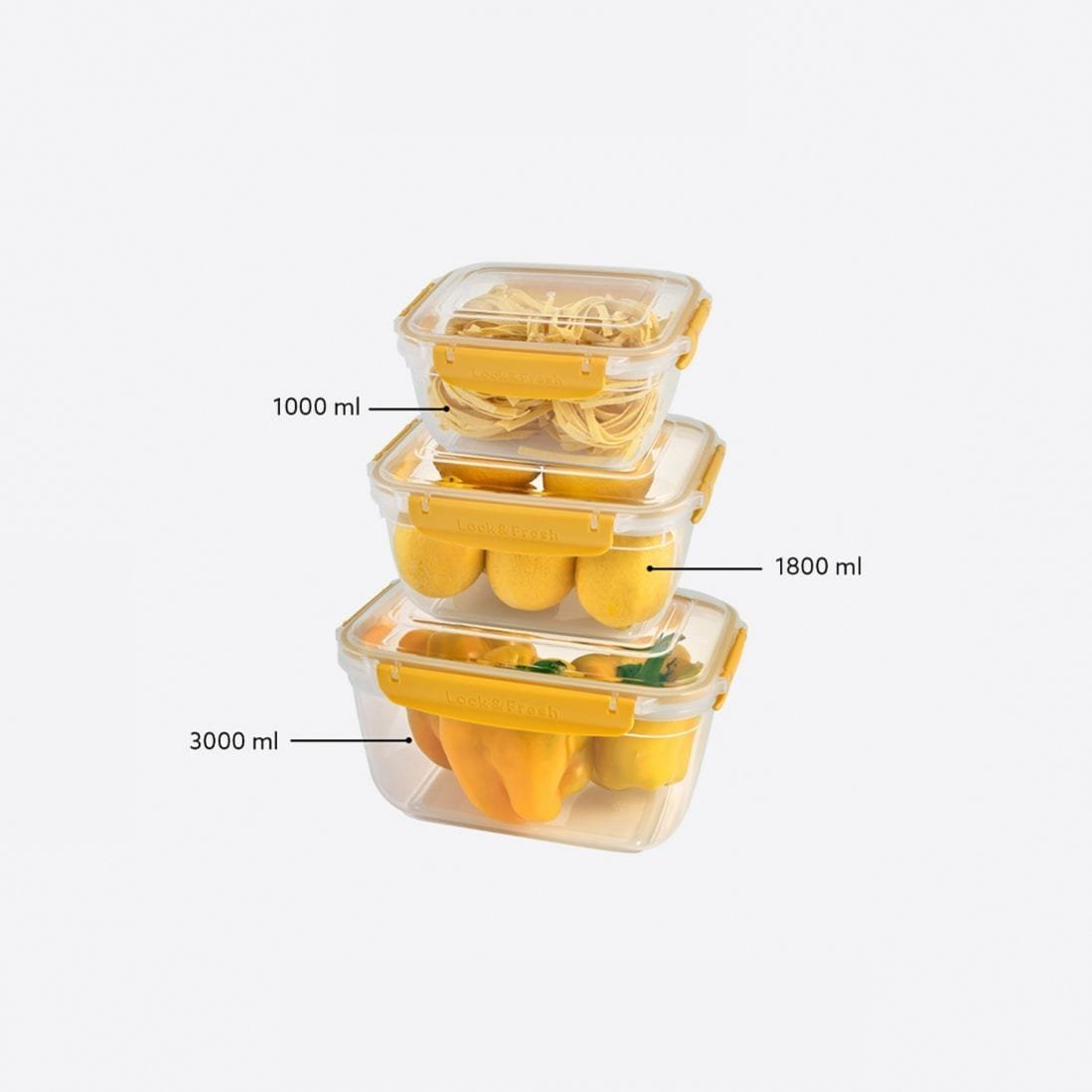 Rectangular 3-Piece Plastic Cans Set