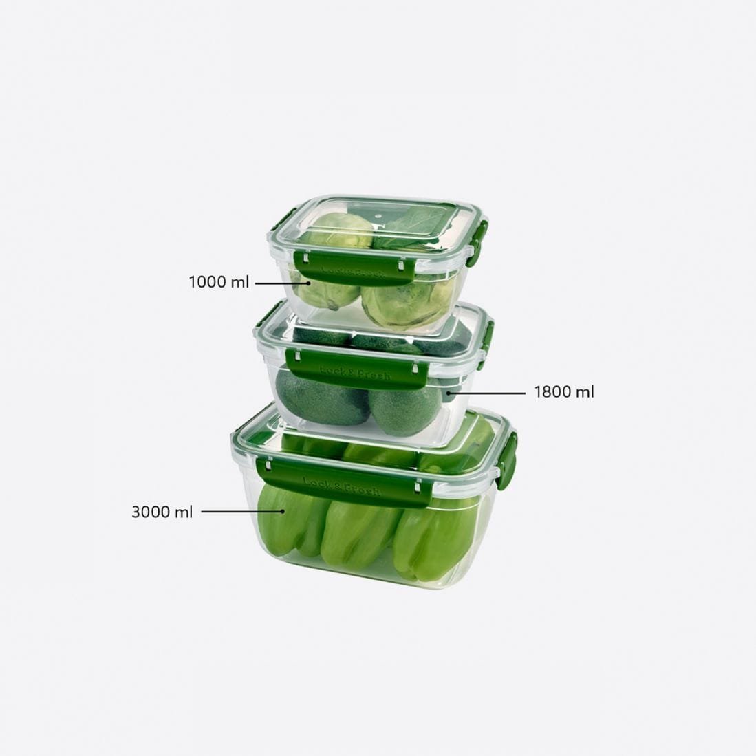 Rectangular 3-Piece Plastic Canister Set