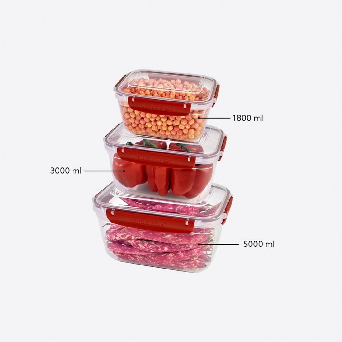 Rectangular 3-Piece Plastic Cans Set