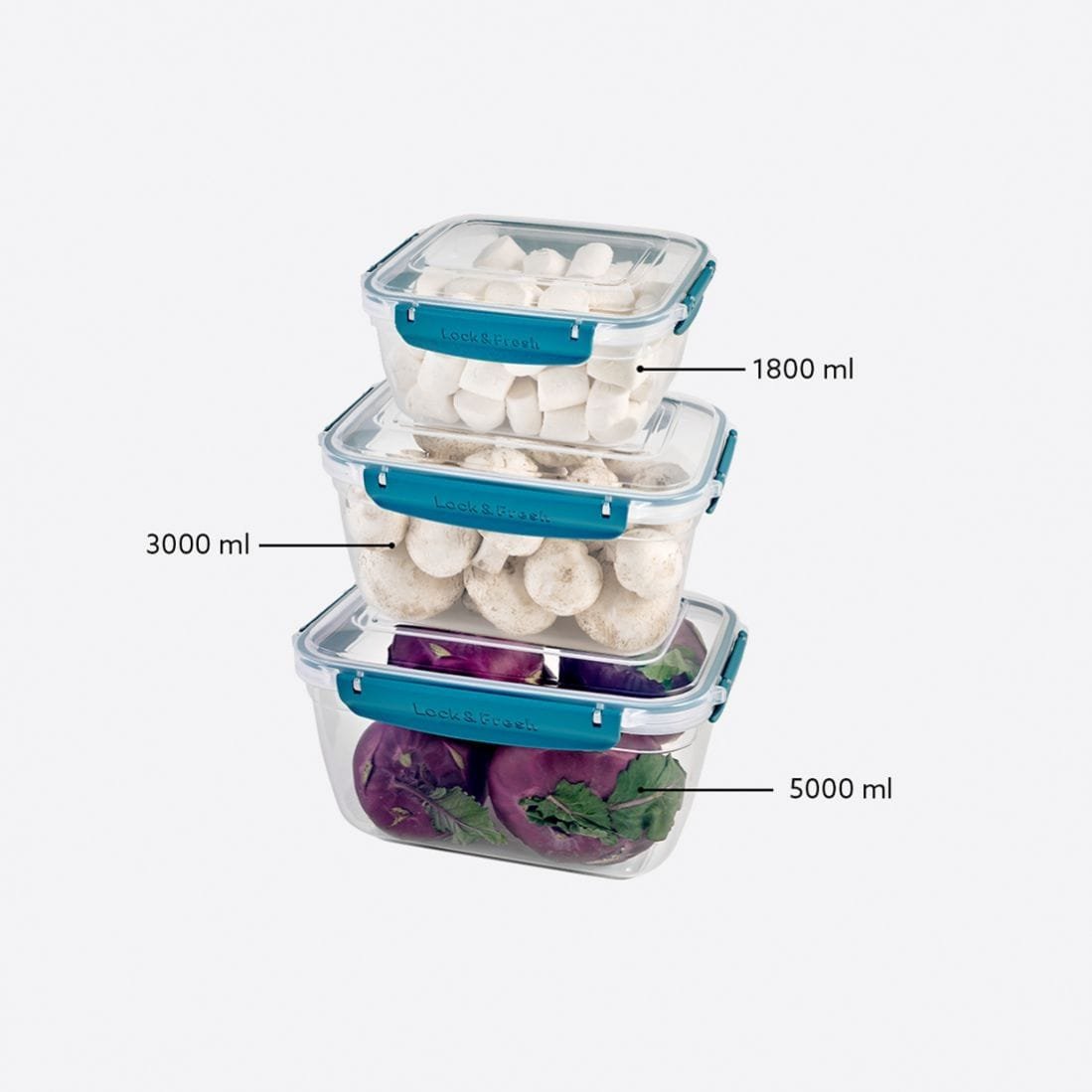 Rectangular 3-Piece Plastic Cans Set