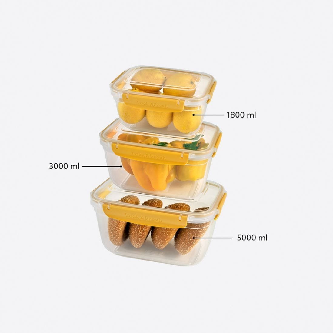 Rectangular 3-Piece Plastic Cans Set