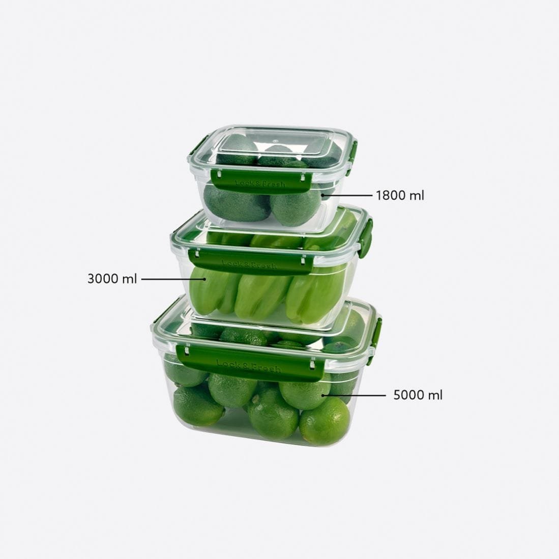 Rectangular 3-Piece Plastic Cans Set