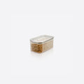 Clear Ribbed Rectangular Plastic Container with Lid.