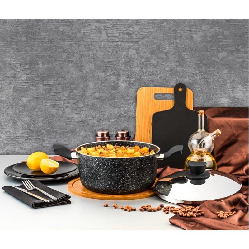 7 Pieces Rounded Granite Cookware.
