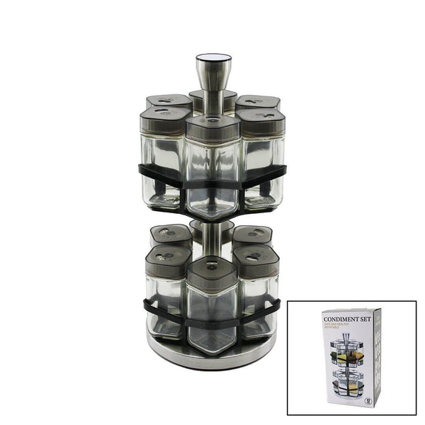 12-Piece 360° Rotating Spice Storage Rack Set.