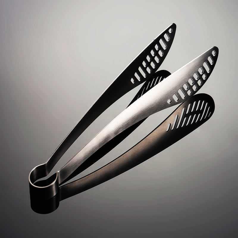 Professional Food Tongs in Genuine 304 Stainless Steel - Available in 3 Smart Designs for Frying and Serving.