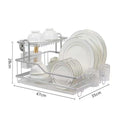 Two-Tier Aluminum Dish Rack (35 x 47 x 28 cm ).