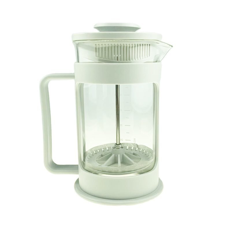 French Press Coffee Maker - 600ml Heat-Resistant Pyrex Glass with Measuring Markers.