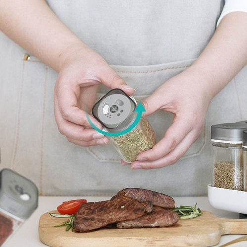 12-Piece 360° Rotating Spice Storage Rack Set.