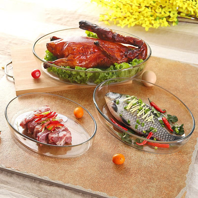 Pyrex Glass Casserole Set in 3 Sizes Ideal for Cooking and Serving.
