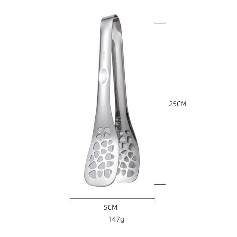 Professional Food Tongs in Genuine 304 Stainless Steel - Available in 3 Smart Designs for Frying and Serving.