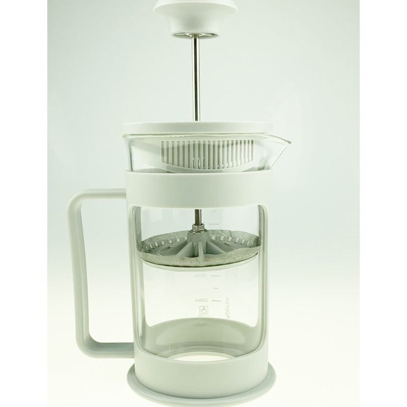 French Press Coffee Maker - 600ml Heat-Resistant Pyrex Glass with Measuring Markers.