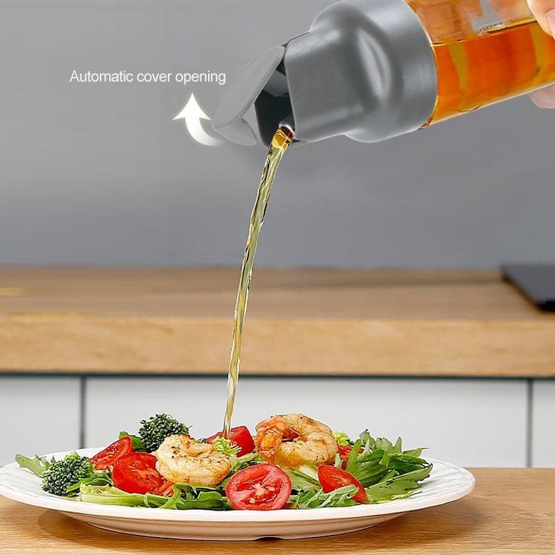 Glass Oil Bottle With Flexible Cover.