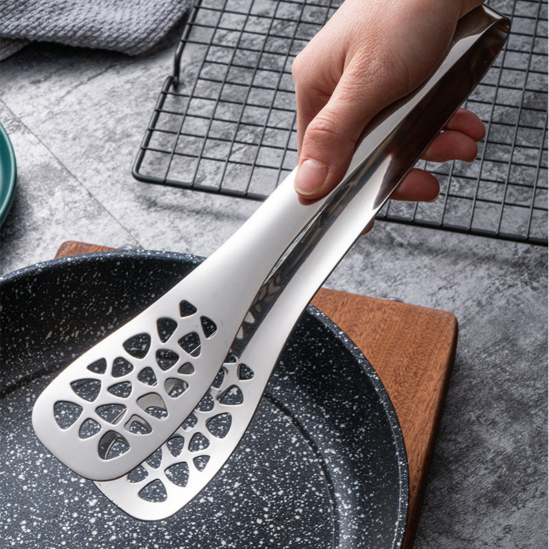 Professional Food Tongs in Genuine 304 Stainless Steel - Available in 3 Smart Designs for Frying and Serving.