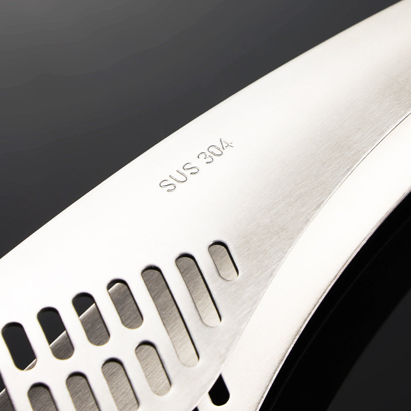Professional Food Tongs in Genuine 304 Stainless Steel - Available in 3 Smart Designs for Frying and Serving.