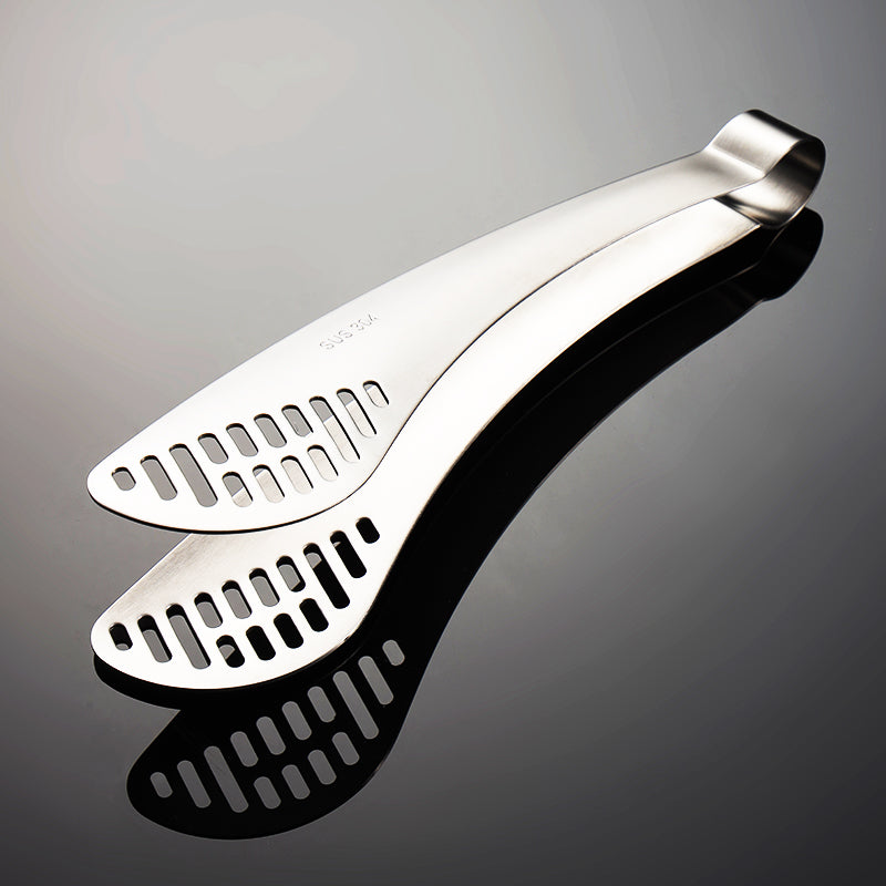 Professional Food Tongs in Genuine 304 Stainless Steel - Available in 3 Smart Designs for Frying and Serving.