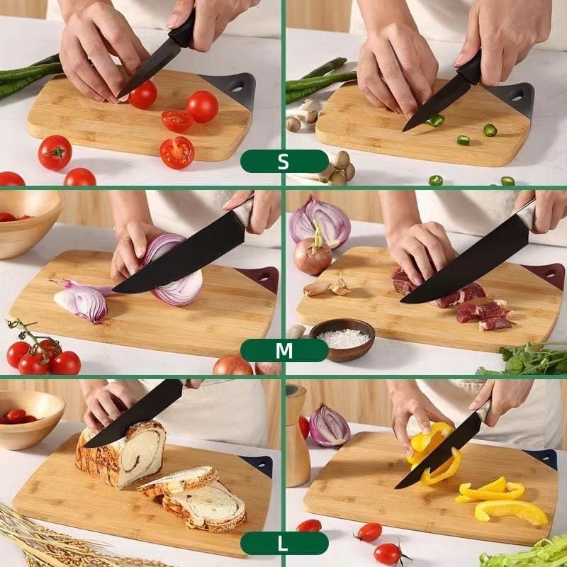 Wooden Cutting Board With Silicone Edge.