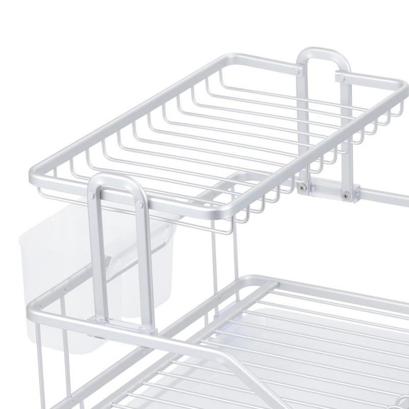 Two-Tier Aluminum Dish Rack (35 x 47 x 28 cm ).