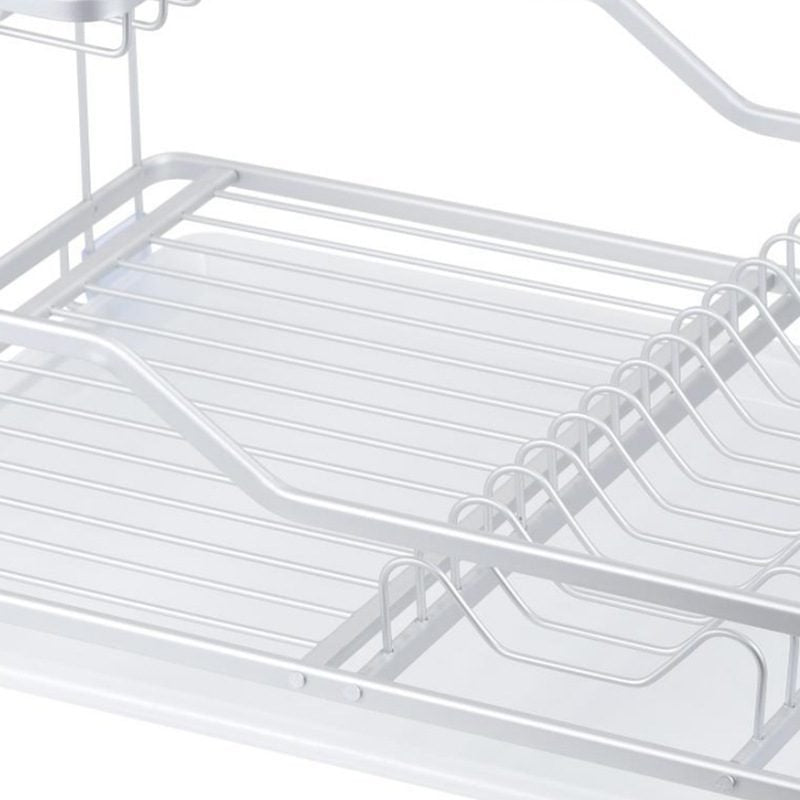 Two-Tier Aluminum Dish Rack (35 x 47 x 28 cm ).