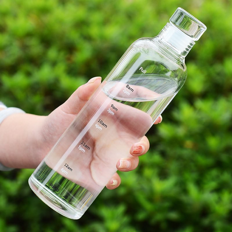 Time Scale Printed Clear Water Bottle.