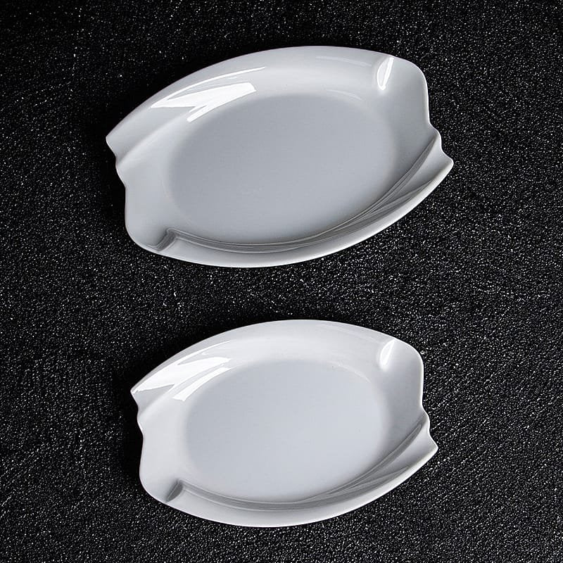 Elegant  White 100 % Melamine Unbreakable Serving Plate .