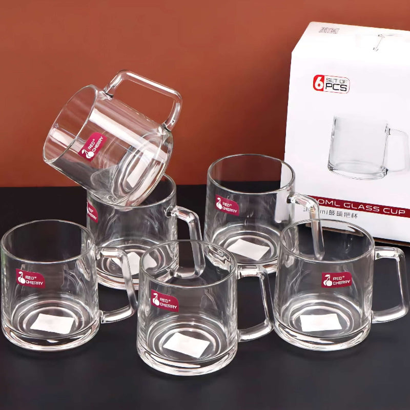 Clear Glass Tumblers for Hot and Cold Drinks - 340ml (6 Pieces)