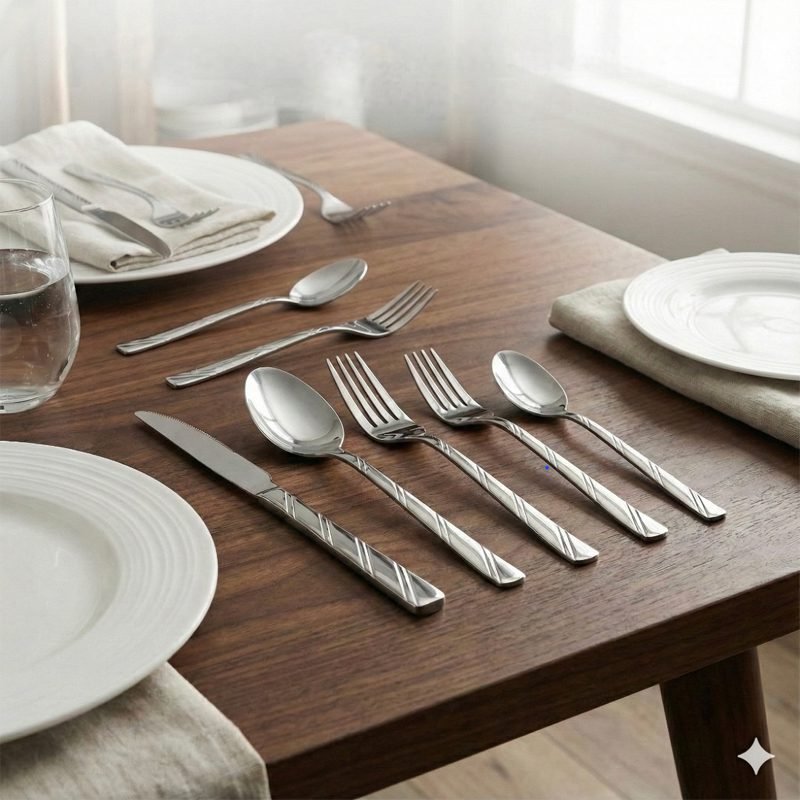 Elegant Stainless Steel Cutlery Set 30 Pcs: Spoon, Fork, and Knife