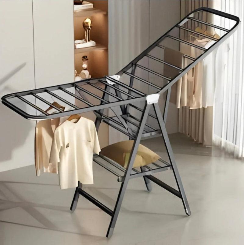 Advanced Metal Clothes Drying Rack (3 Tiers) - Foldable and Heavy-Duty.
