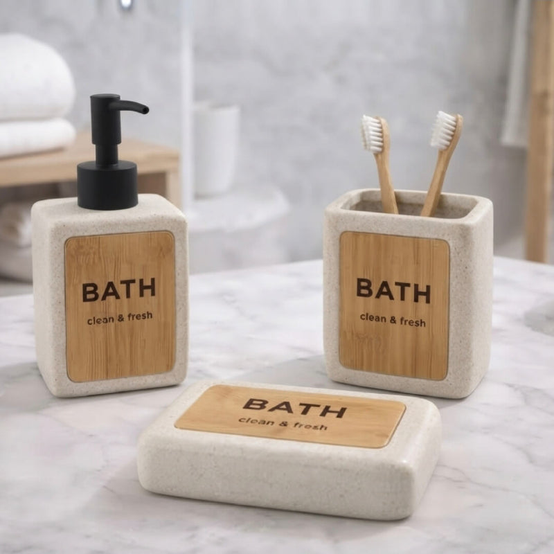Modern Porcelain Bathroom Sink Accessory Set (3 Pieces)