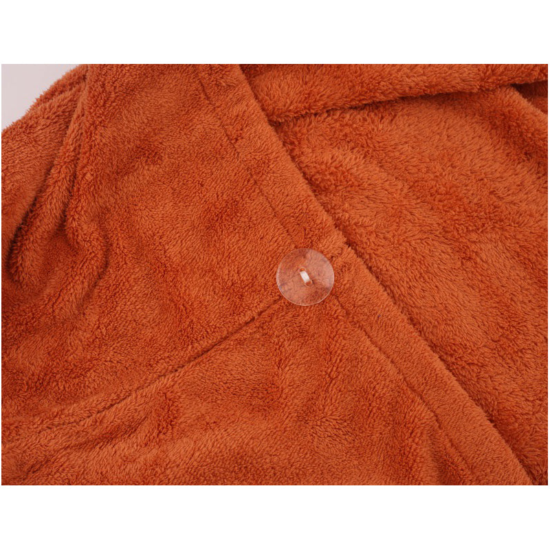 24 * 63 cm Button-Up Hair Towel.