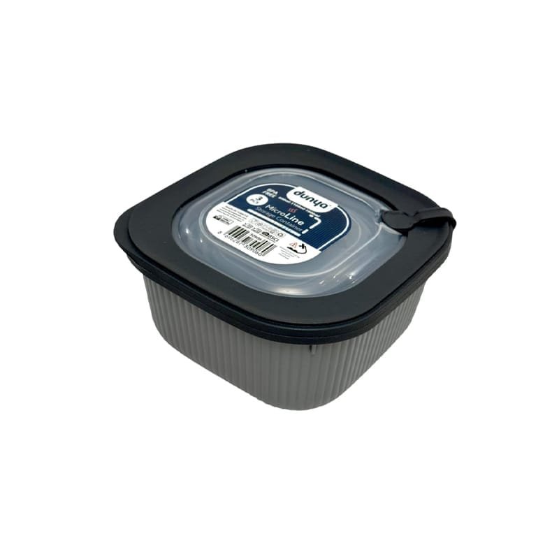 Square Ribbed 3-Piece Plastic Microwave Cans Set