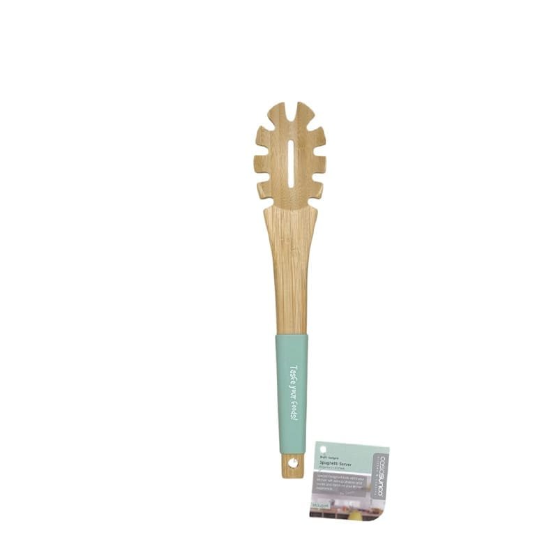 Wooden Pasta Fork Serving Spoon with Silicone Ornament.