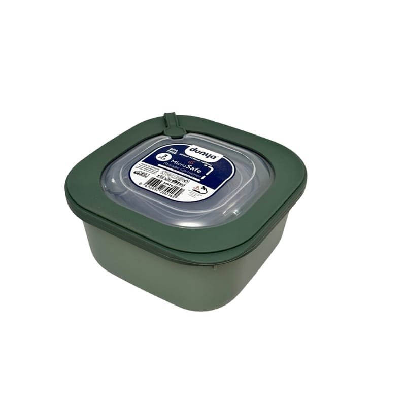 Square Plain 3-Piece Plastic Microwave Cans Set