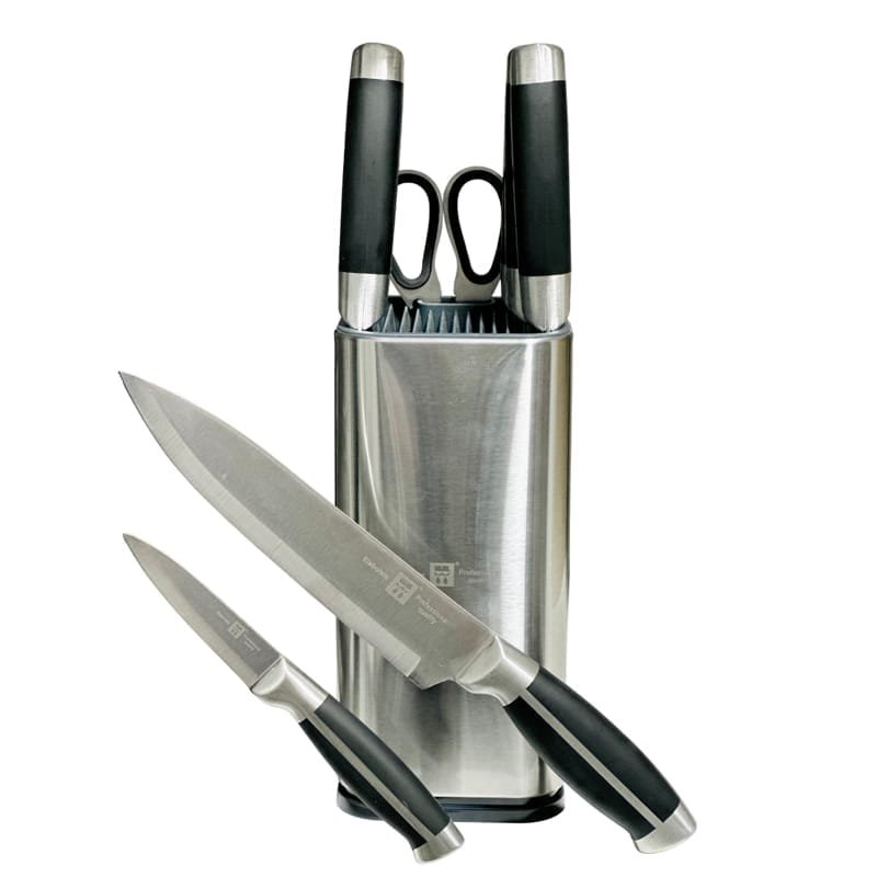 Knife set with holding cup 6 pieces.
