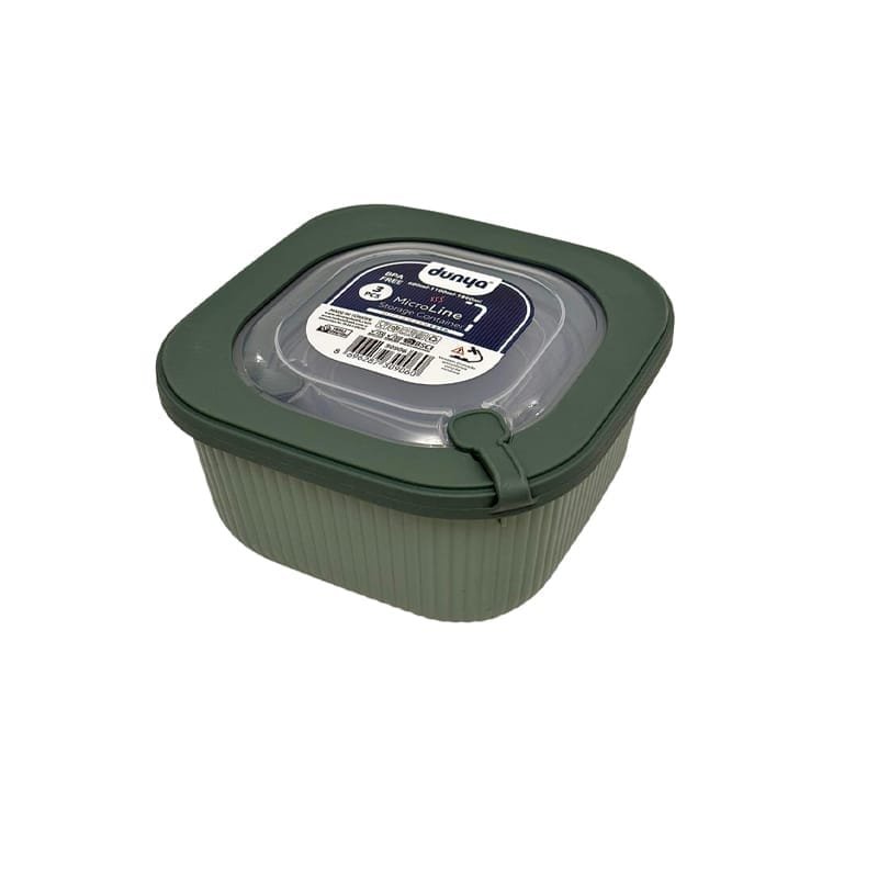 Square Ribbed 3-Piece Plastic Microwave Cans Set