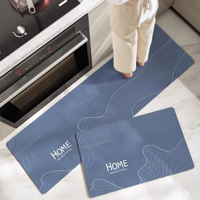 Non-Slip Kitchen Rubber Mat 2-piece Set (45*75 - 45*150)