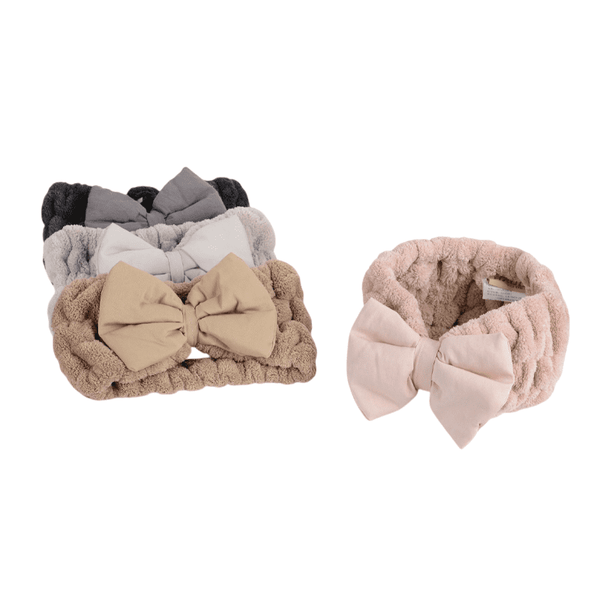 Soft cotton bow headband for skincare and makeup routine