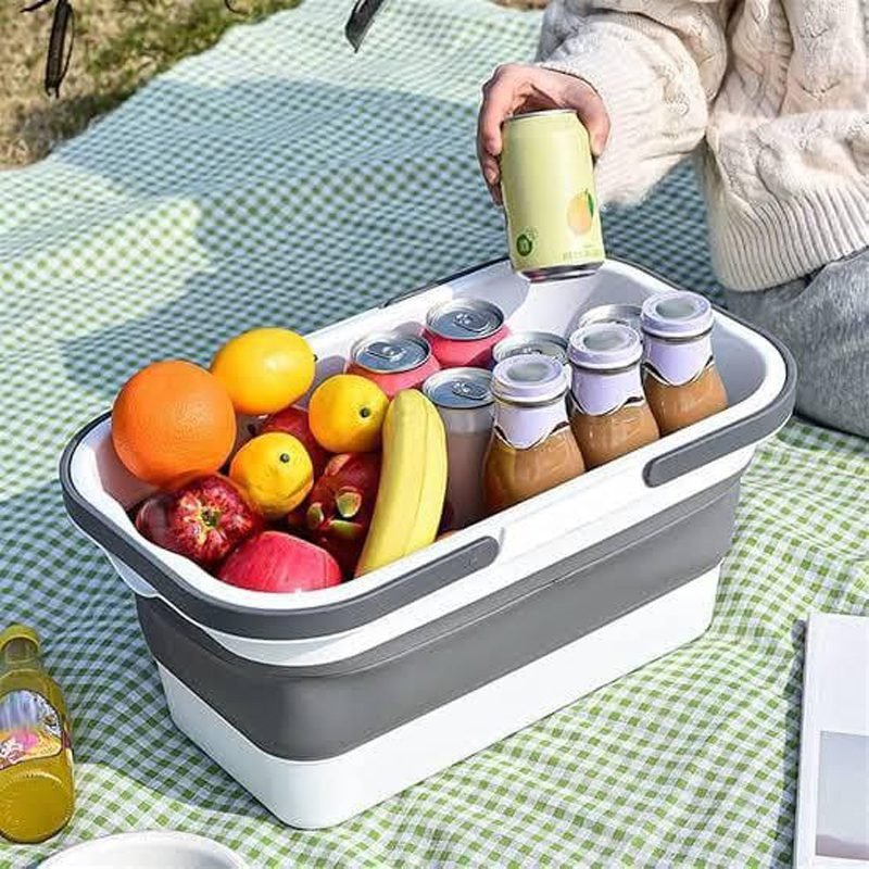 Foldable silicone travel box with plastic lid 48 * 29 * 24 cm